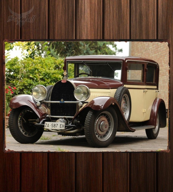 Металлическая табличка Bugatti Type 49 Saloon Металлическая табличка Bugatti Type 49 Saloon